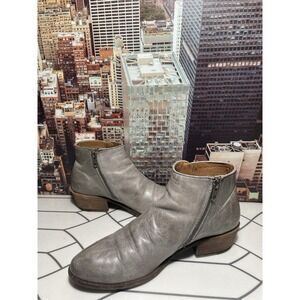Frye Women's Carson Piping Gray Leather Booties US 10 M Graphite